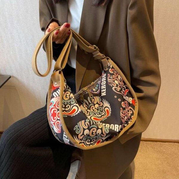 Casual Messenger Crossbody Bag – Black & Brown Shoulder Bag