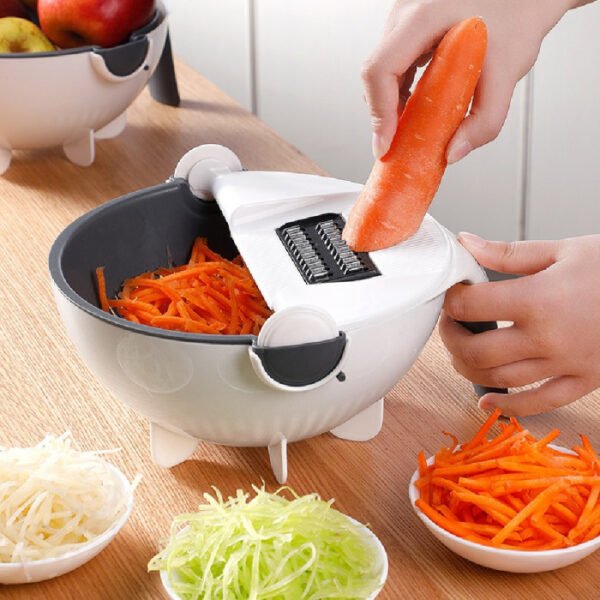 9-in-1 Multifunctional Vegetable Slicer with Drain Basket & Grater Blades