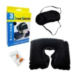 3-in-1 Travel Neck Pillow Set – Memory Foam, Eye Mask & Earplugs - Image 2