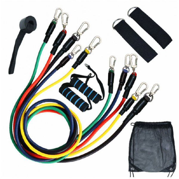 Resistance Bands Set for Home Workouts – 11 Pcs with Door Anchor, Ankle Straps & Handles