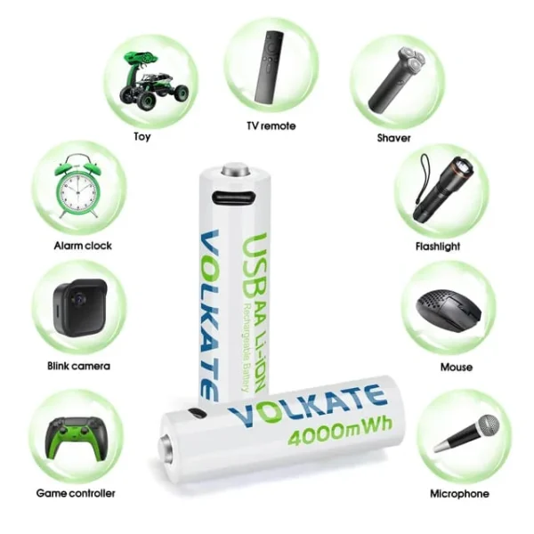 USB Rechargeable Battery 2piece – Long-Lasting Power for Toys & Home Appliances