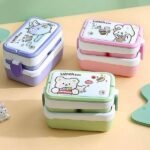Food Storage Container Bento Box 2 Layers With Handle - Image 2